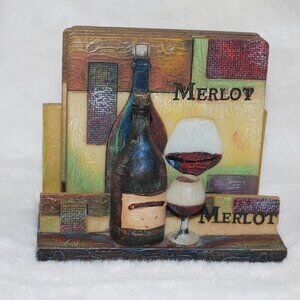 🍷✨Vintage A. Richesco Corporation 3D Wine coaster Set🍷✨